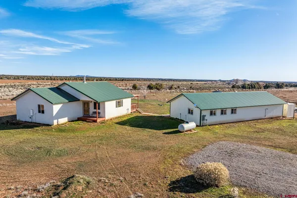 an aerial view of a house