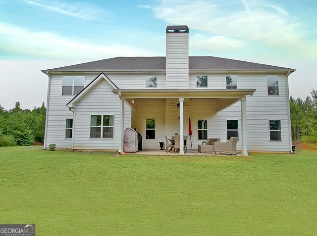 a view of a garden with a