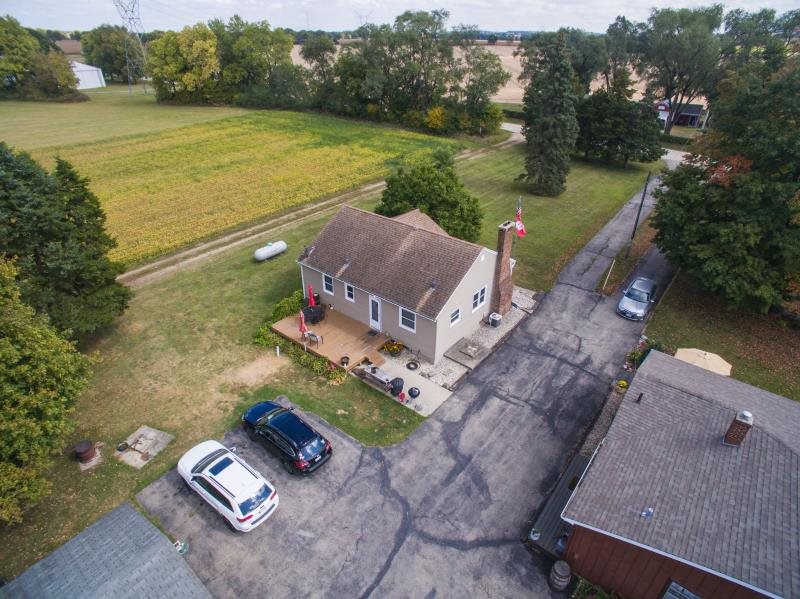5123 River Road Cherry Valley, IL 61016 - Photo 11 of 15 an aerial view of a house with garden space and lake view