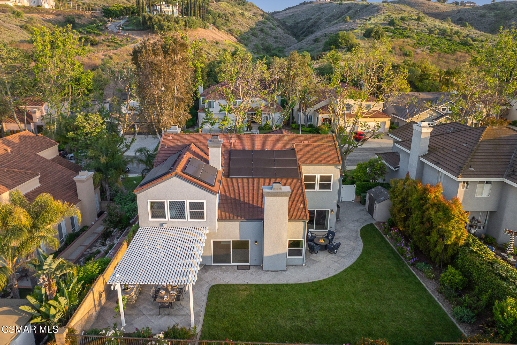 11553 Chestnut Ridge Street Moorpark, CA 93021 - Photo 35 of 68 an aerial view of a house with swimming pool garden and patio