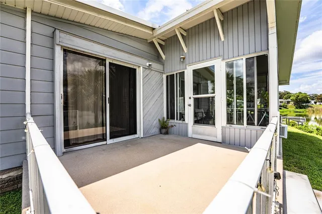 a view of a lake with a garden