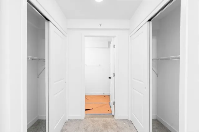 a room with door and closet
