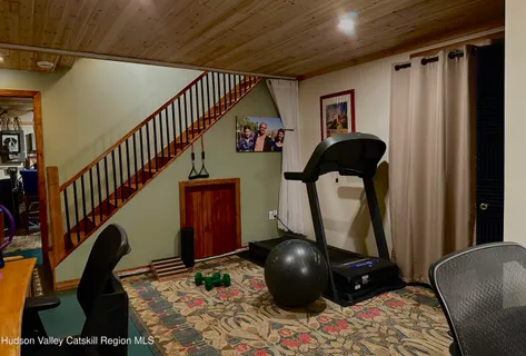 a storage room with furniture