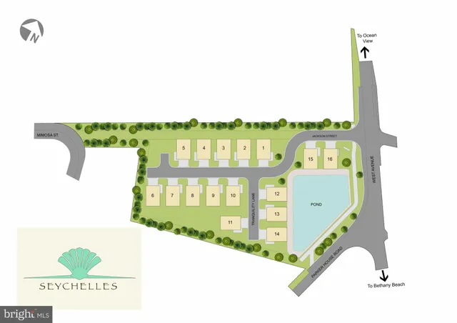 a view of an ocean and trees