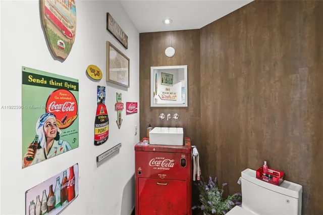 an outdoor space with seating