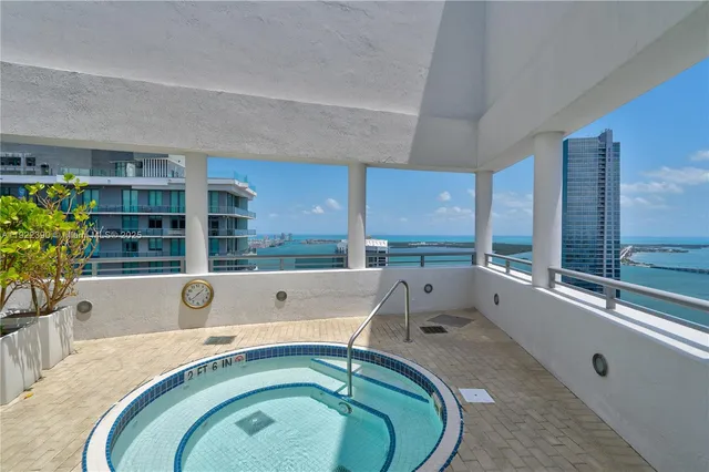 a view of balcony with workspace