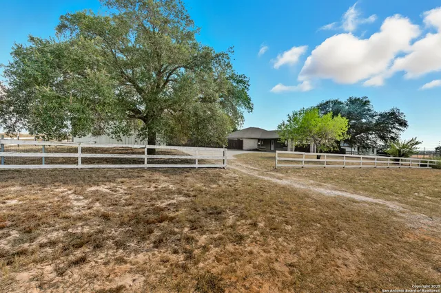 a view of backyard with green space
