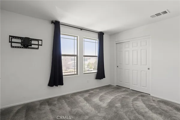 an empty room with closet