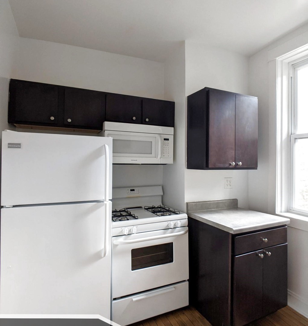 2919 West George Street, Unit 2 Chicago, IL 60618 - Photo 7 of 14 a kitchen with a stove and a microwave