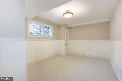 an empty room with a workbench