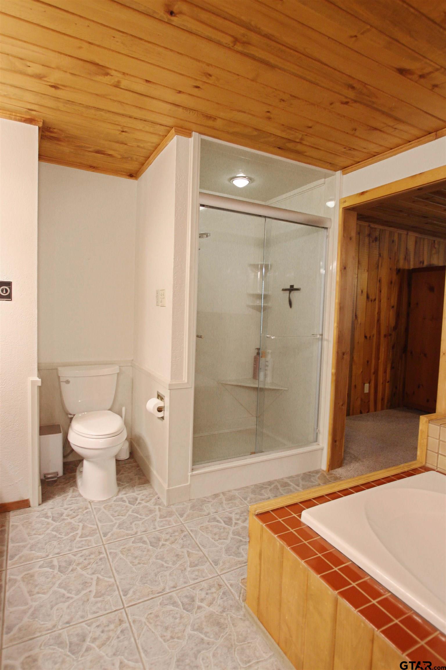 782 Rosie Wady Road Gladewater, TX 75647 - Photo 21 of 48 a bath room with a toilet and a shower