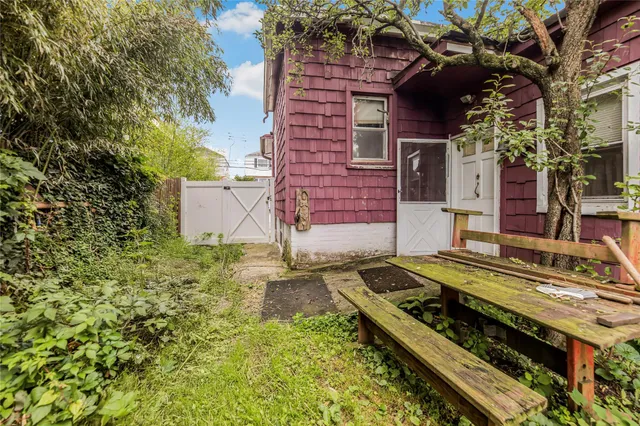 a view of a backyard with plants