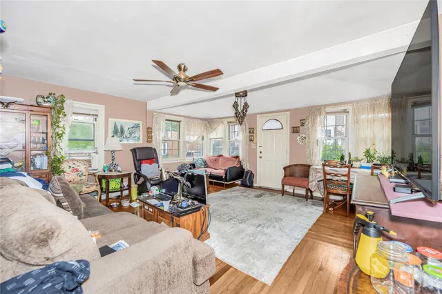 a living room filled with furniture