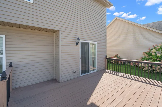 a view of a wooden deck