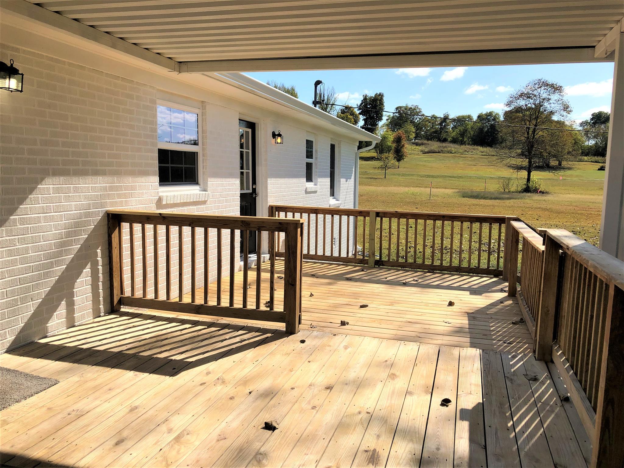 Partially covered large deck