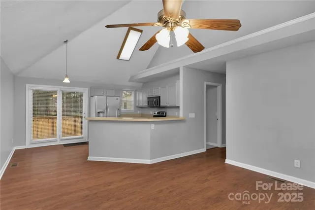 a view of kitchen and window