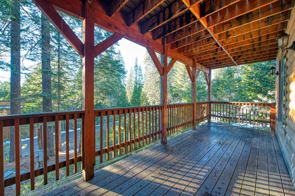 a view of porch with deck