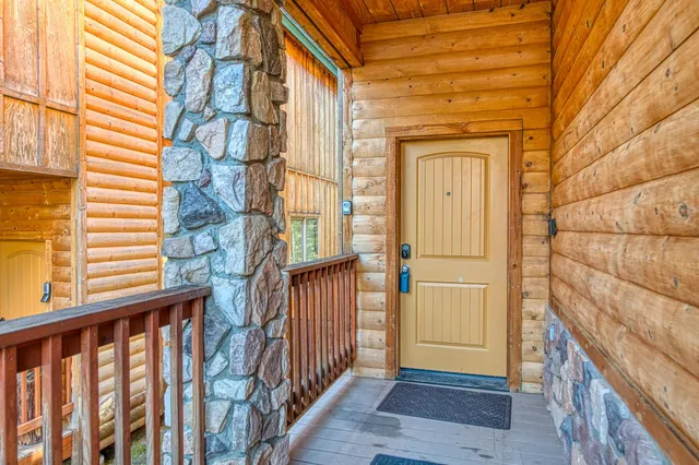 a view of a room that has a window in it