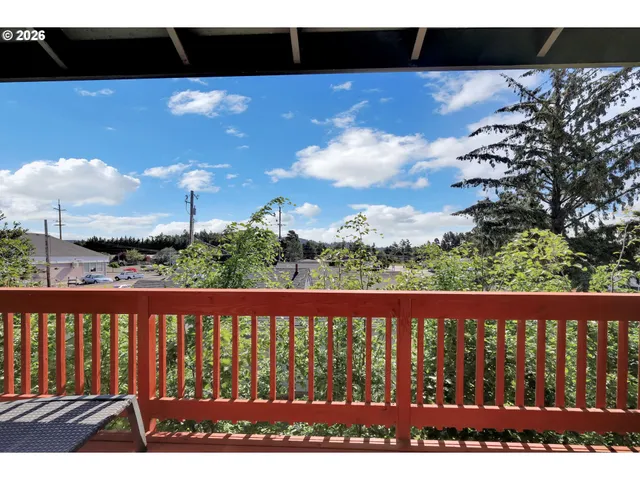 a view of city from a balcony