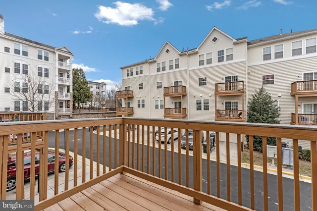a view of a building from a balcony