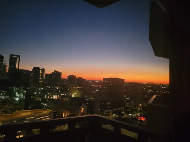 a view of city from balcony