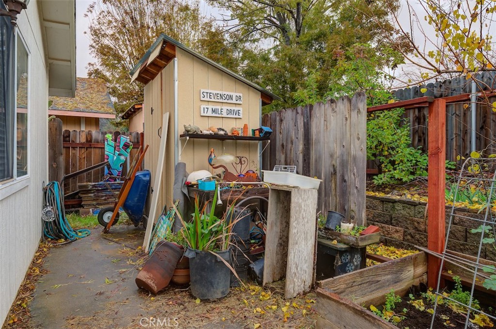2732 Lowell Drive Chico, CA 95973 - Photo 36 of 40 a view of a storage room with a small yard