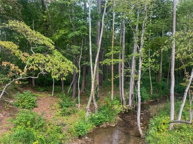a view of a lake with outdoor space