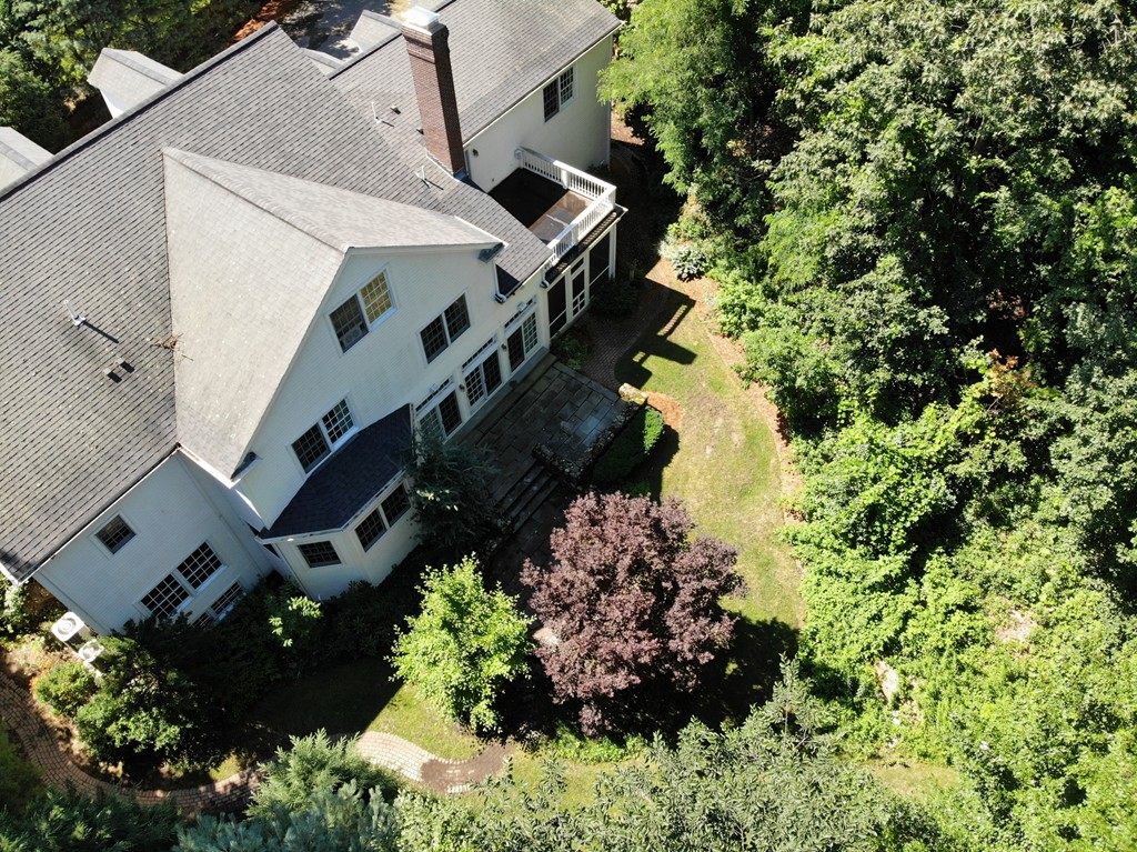 45 Arnold Road Wellesley, MA 02481 - Photo 8 of 15 aerial view of a house with a yard and garden