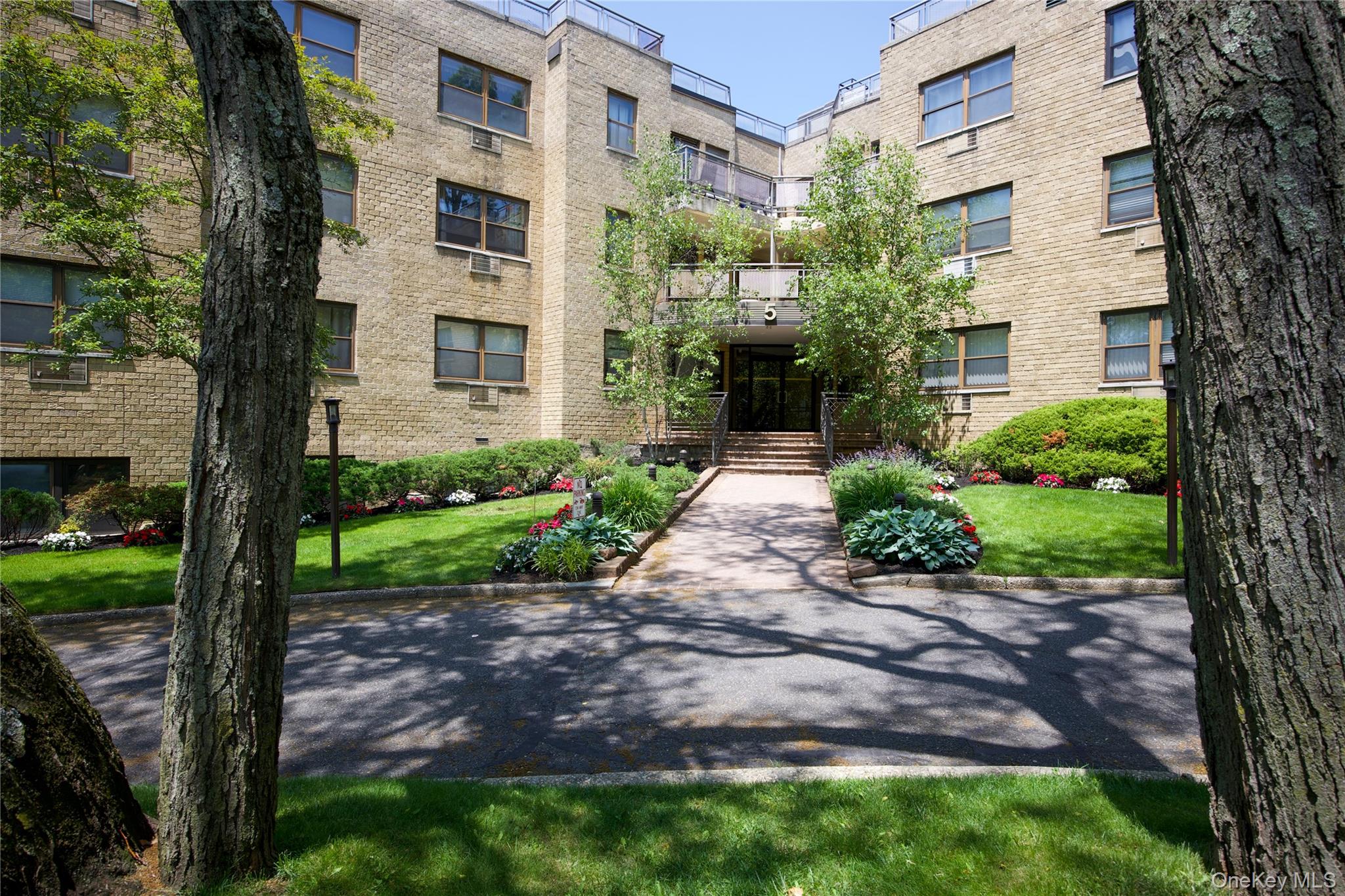 a view of a pathway both side of house