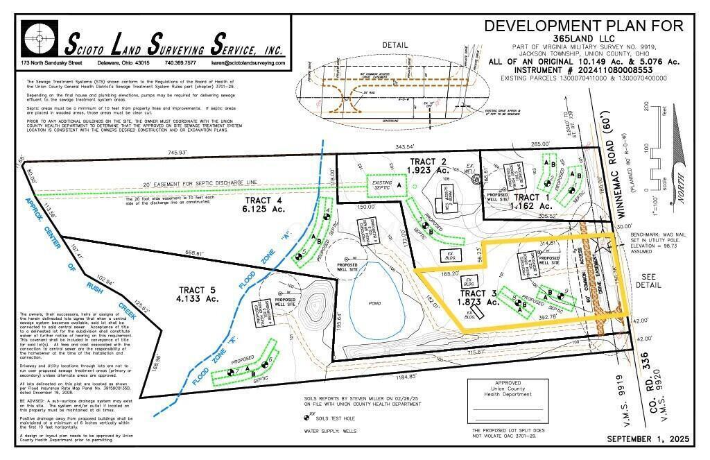 0 Winnemac Road, Unit TRACT 3 Richwood, OH 43344 - Photo 2 of 4 DEV PLAN W/DISCHARGE LINE EASE Tract3