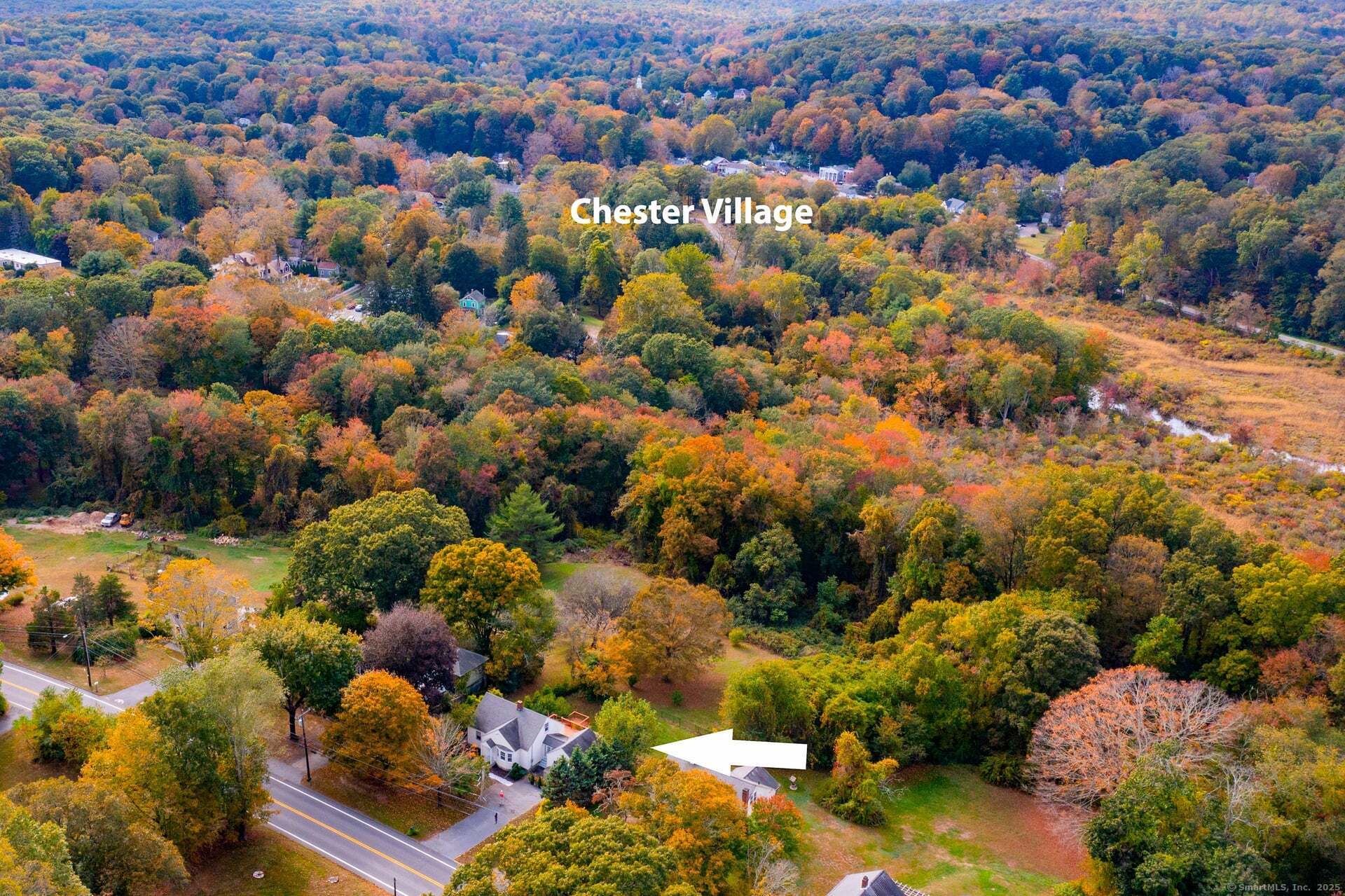 79 Middlesex Avenue Chester, CT 06412 - Photo 25 of 31 an aerial view of a houses with yard