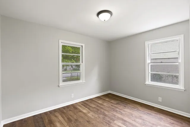 an empty room with a window