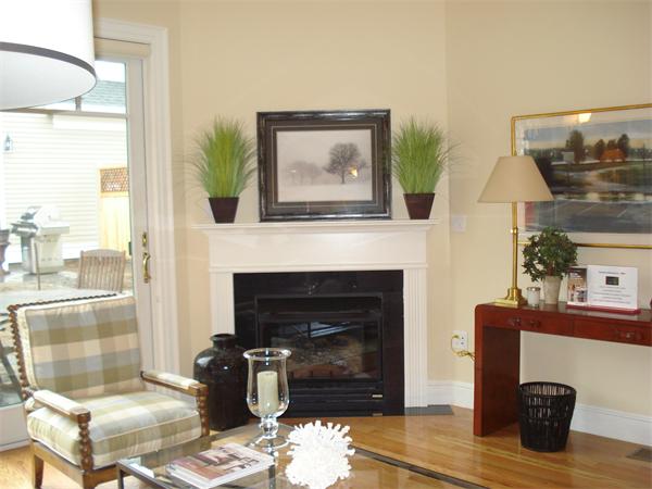 34 Courtyard Place, Unit B Lexington, MA 02420 - Photo 7 of 19 a living room with furniture and a fireplace