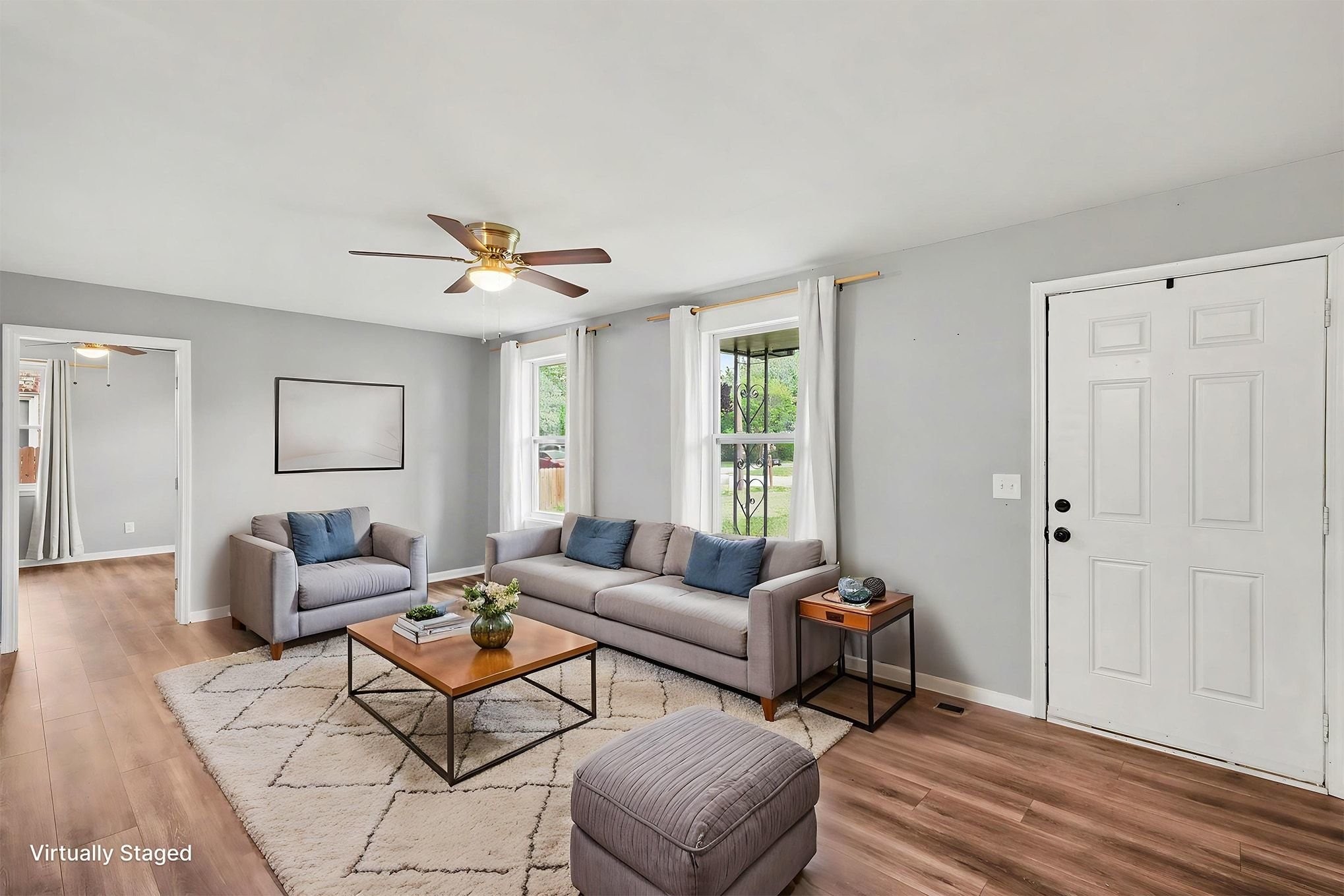 1214 Rutherford Street Murfreesboro, TN 37130 - Photo 6 of 32 a living room with furniture and a ceiling fan