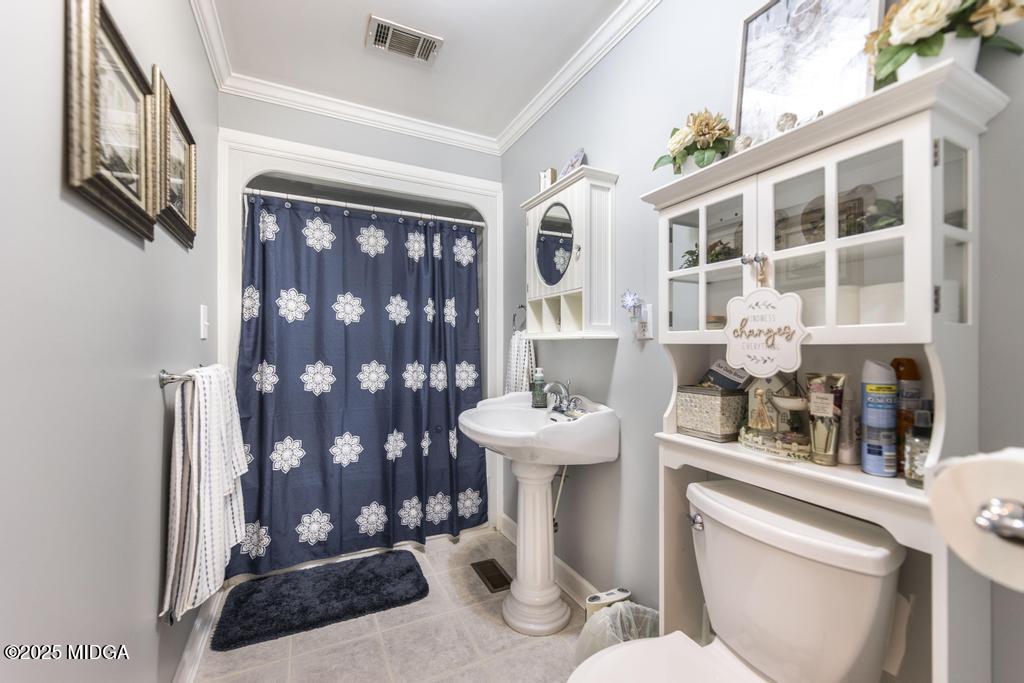 674 Mt Paran Road Lizella, GA 31052 - Photo 21 of 45 a bathroom with a sink a toilet and shower