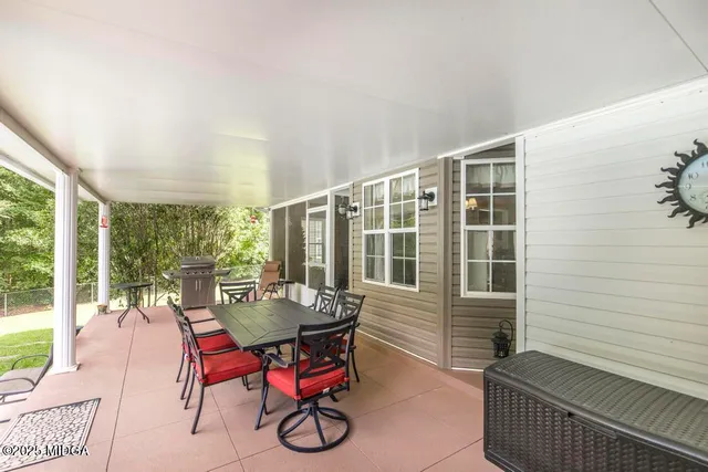 a outdoor space with furniture