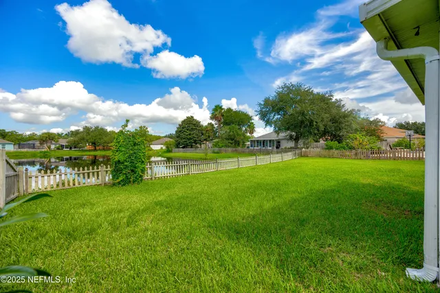 a view of a golf course with a garden