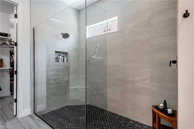 a bathroom with a shower