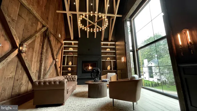 a view of dining room with furniture