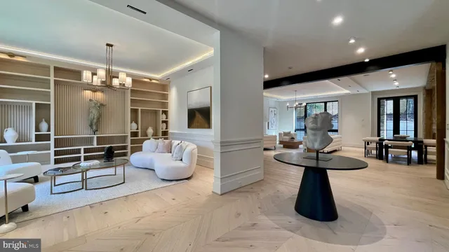 a view of staircase with a floor to ceiling window