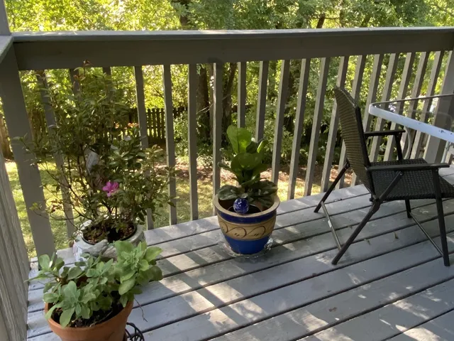 a outdoor view with a seating space