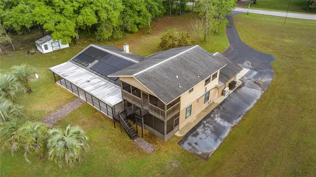 a view of a lake with top of green space