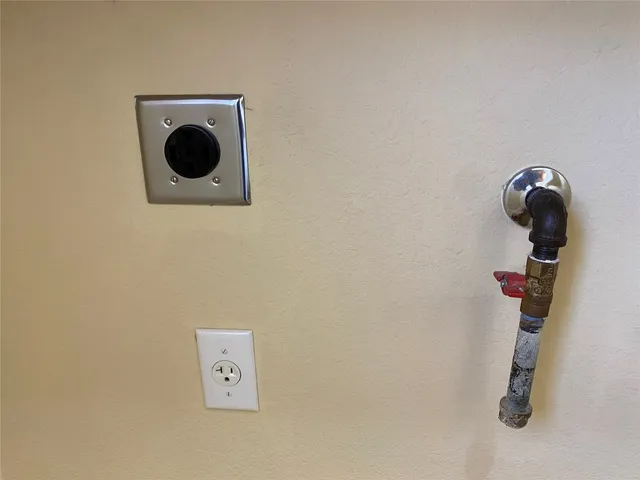 a view of cabinets and window