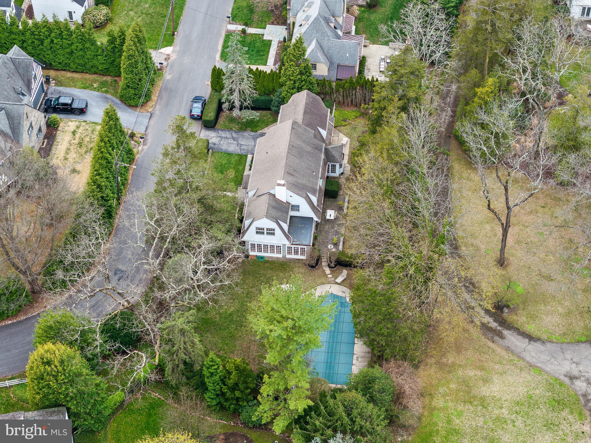 3 Canterbury Lane Wayne, PA 19087 - Photo 57 of 57 an aerial view of residential house with outdoor space and trees all around
