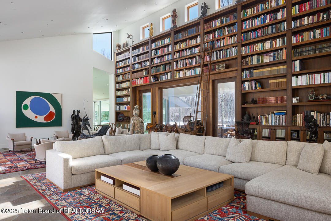 1120 Thunder Road Wilson, WY 83014 - Photo 22 of 38 Living Room with Library