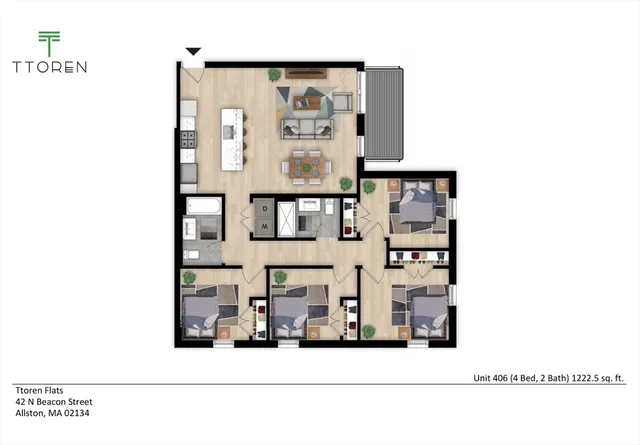 $4,300 | 42 North Beacon Street, Unit 406, Boston, MA 02134