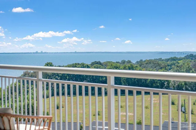 a view of city from a balcony