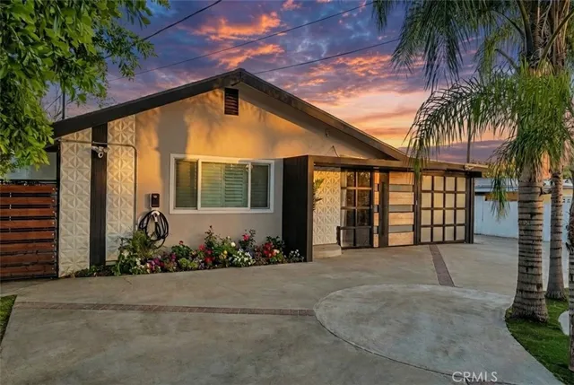 a view of a park with palm trees