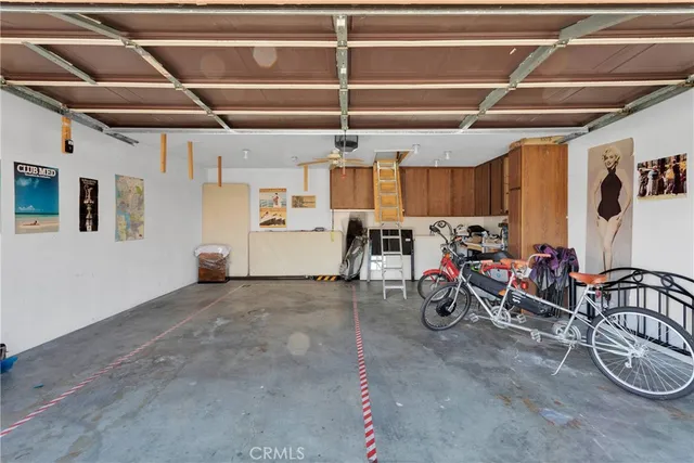 a view of car in garage