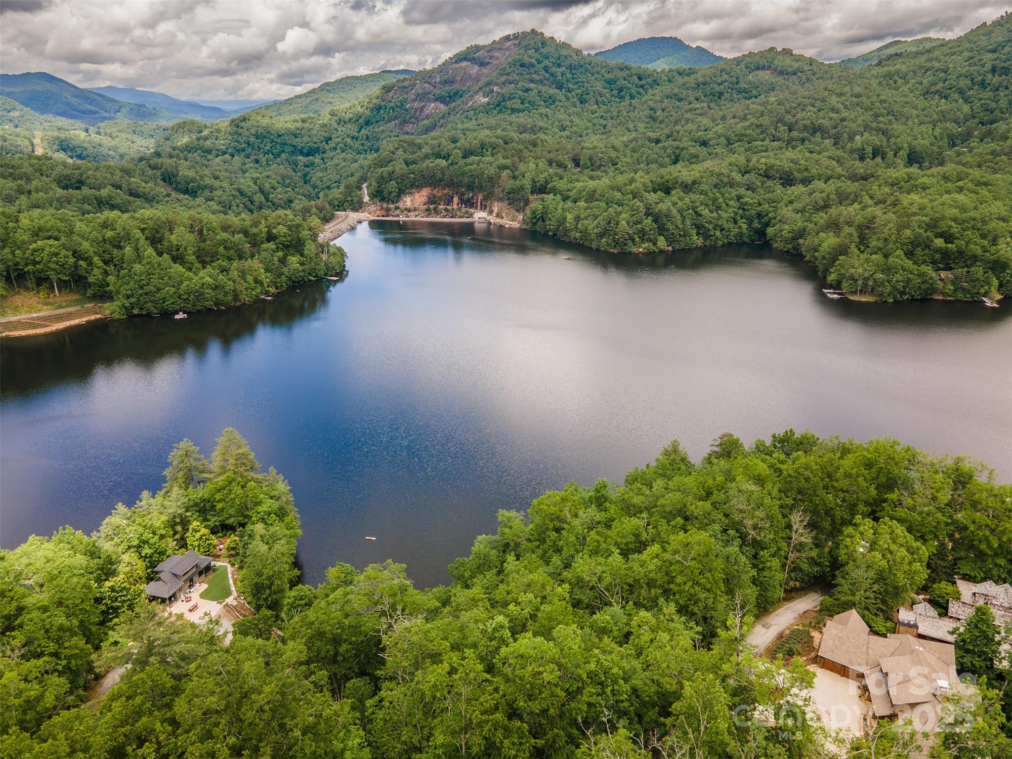 Lot 103 Longview Lane, Unit 103 Tuckasegee, NC 28783 - Photo 6 of 12 an aerial view of green landscape with trees houses and lake view